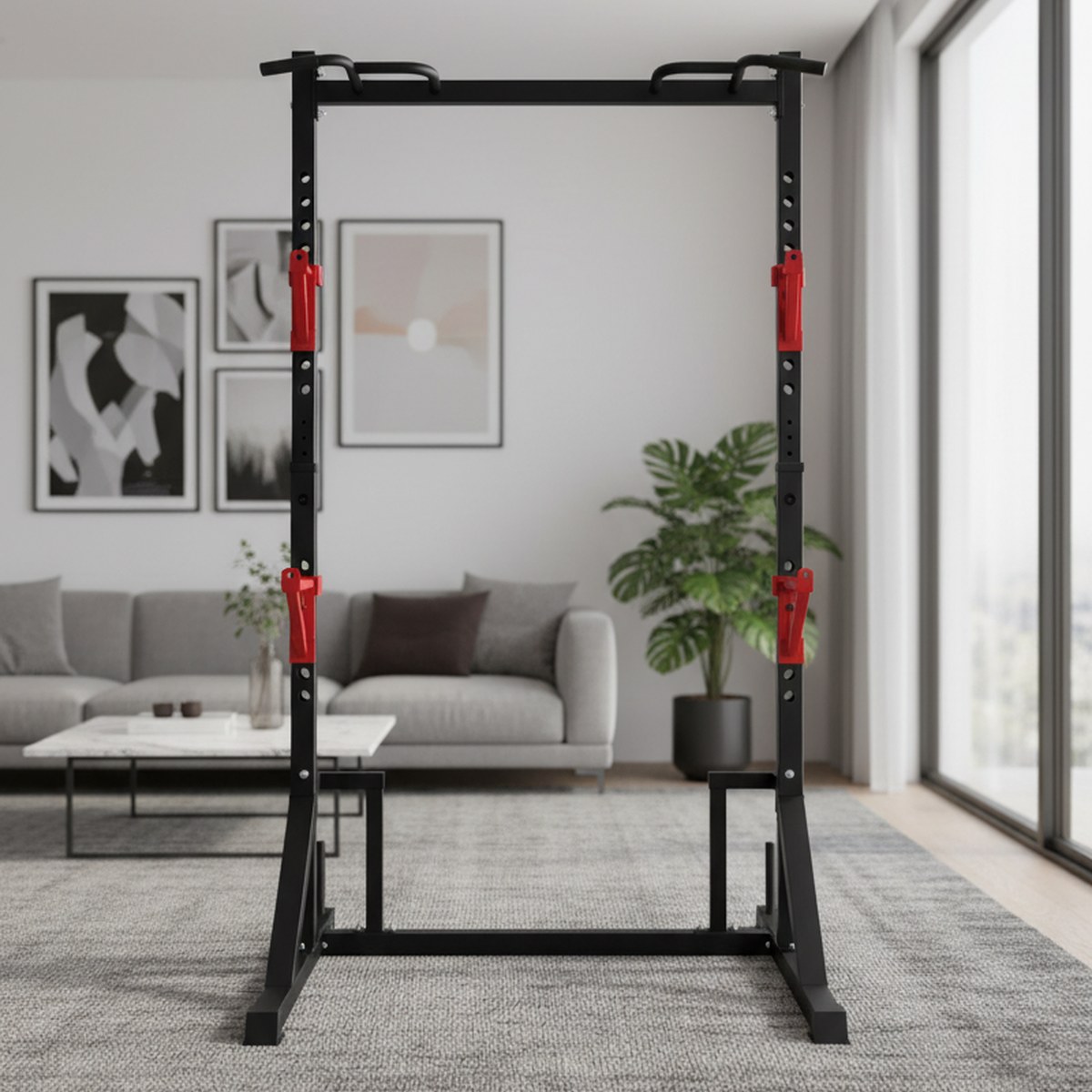 Home Bar Stand - Ayarlanabilir Güç Rafı ve Çekme Barı