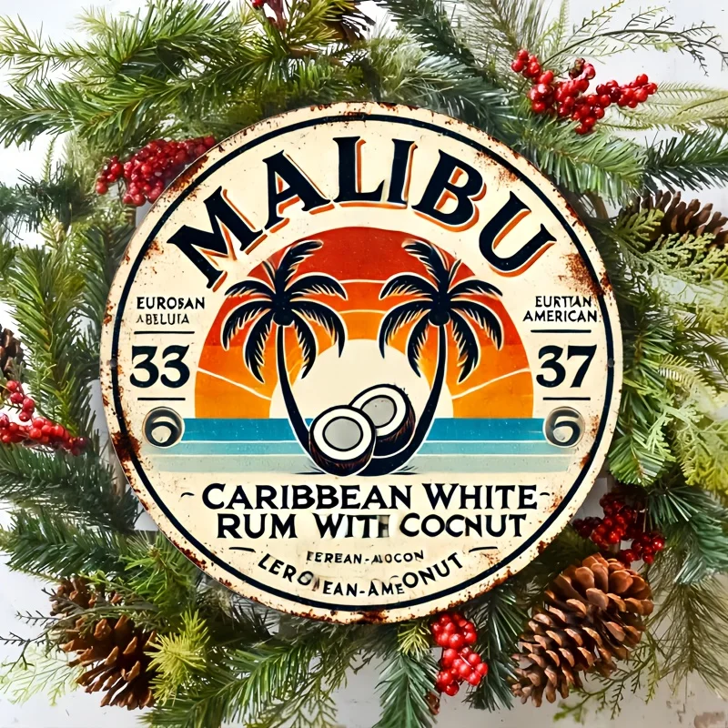 Home Bar Accessories - Vintage Malibu Rum Hindistan Cevizi Alüminyum