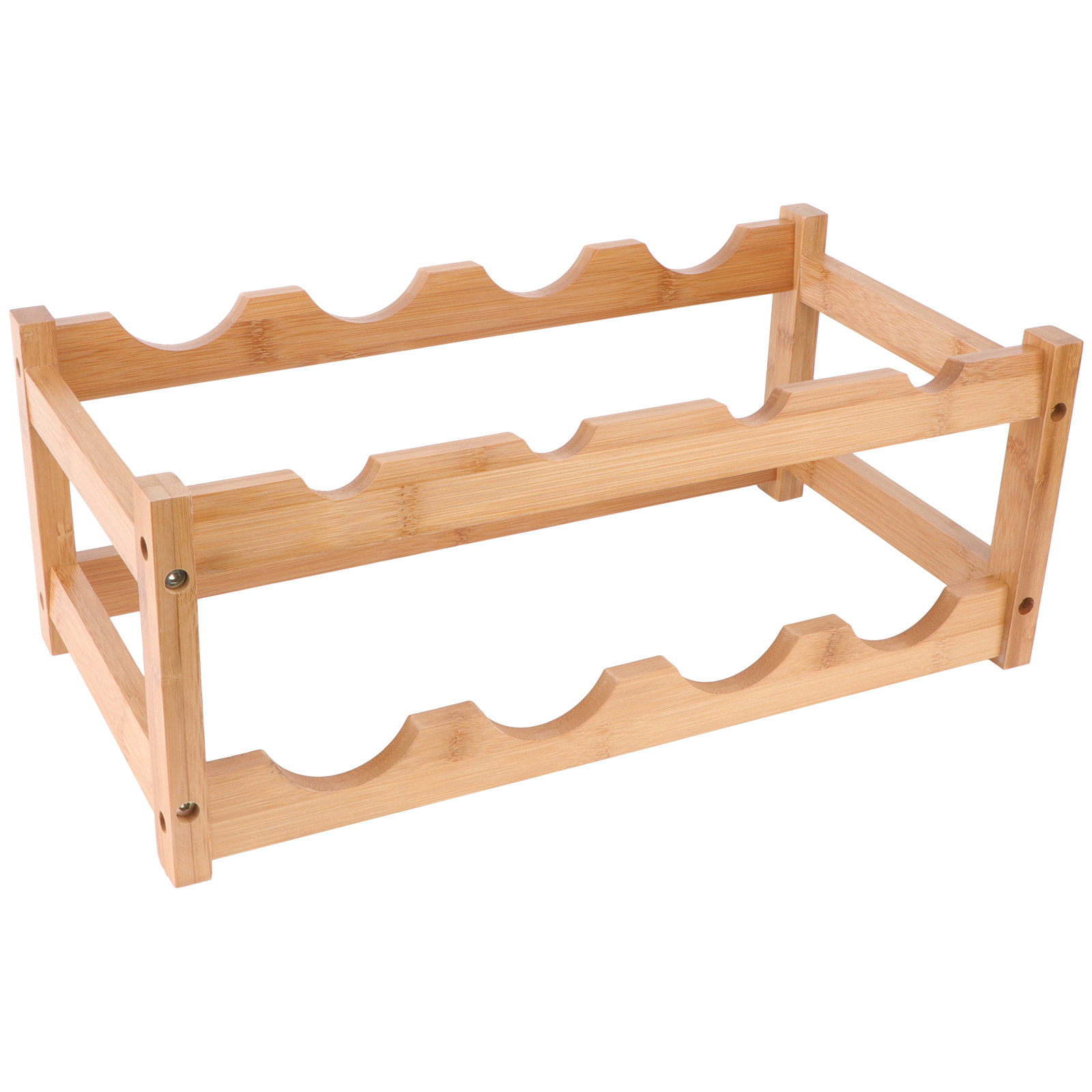 Home Bar Stand - Ahşap Çift Katmanlı Kırmızı Şarap Rafı