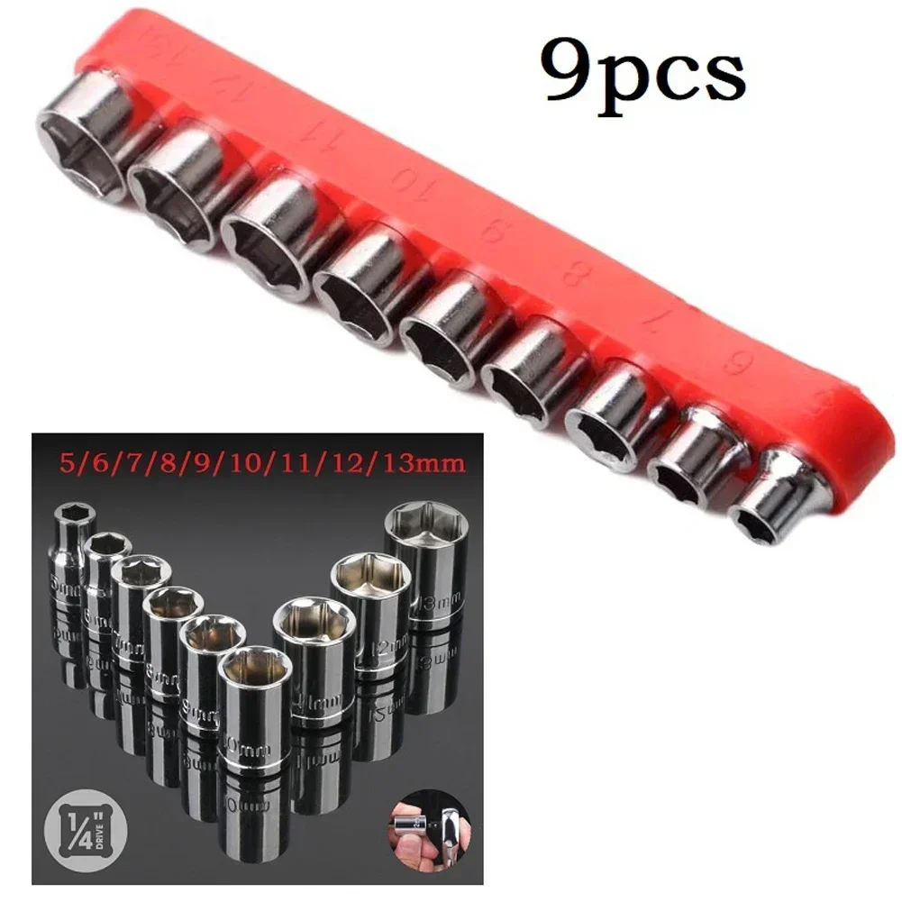 Home Bar Supplies - 9 adet 1/4 inç sürücü 5-13mm