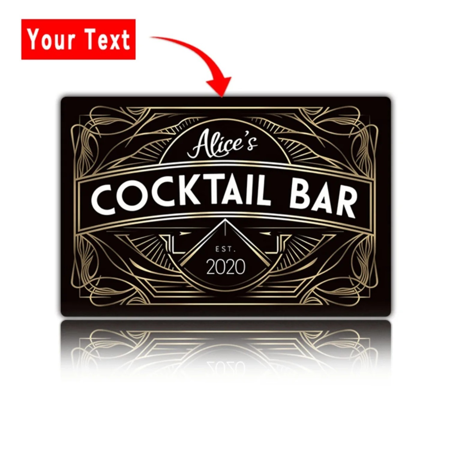 Home Bar Signs - Kişiye Özel Art Deco Metal Duvar