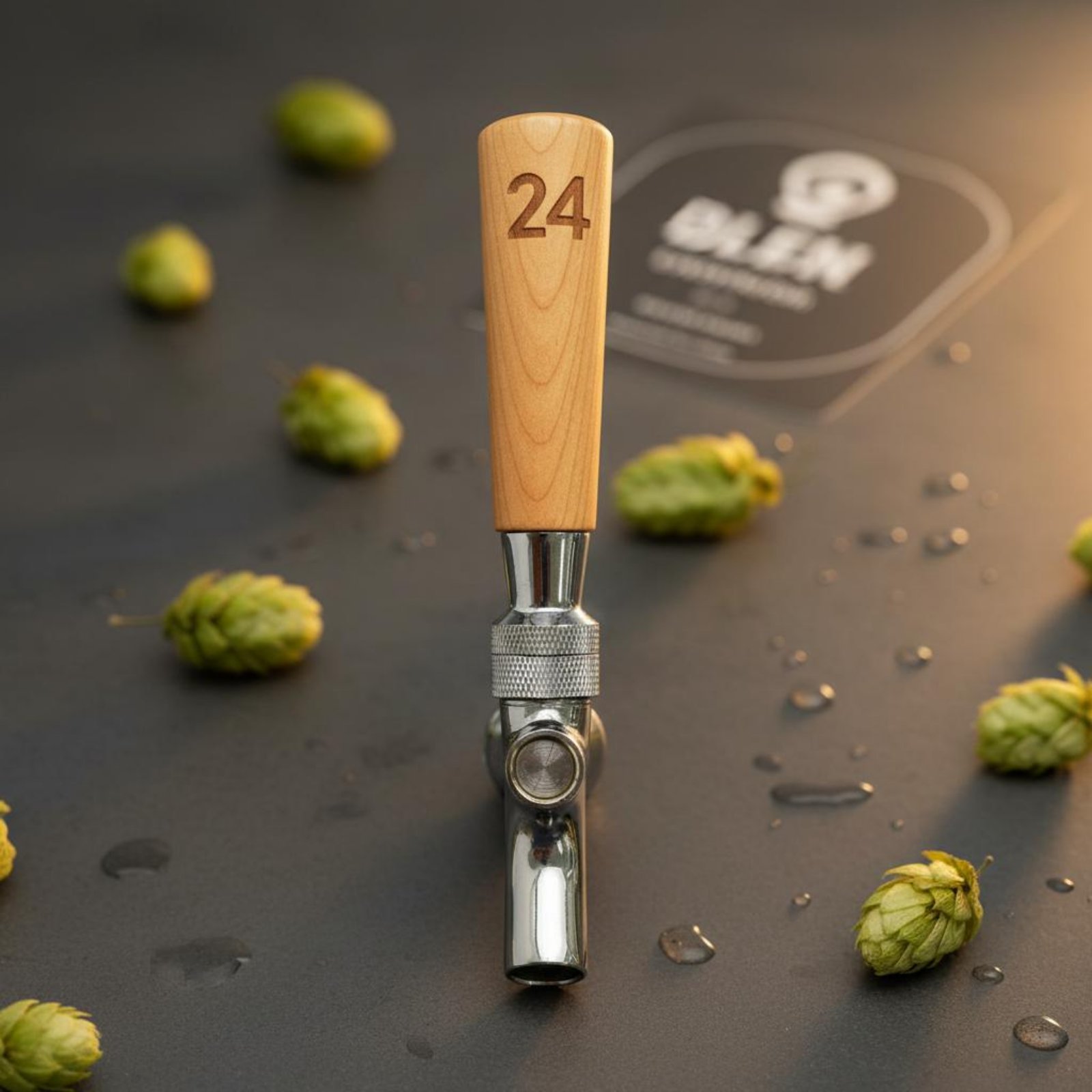 Home Bar Accessories - Kısa Ahşap Bira Kolu Masif Ahşap