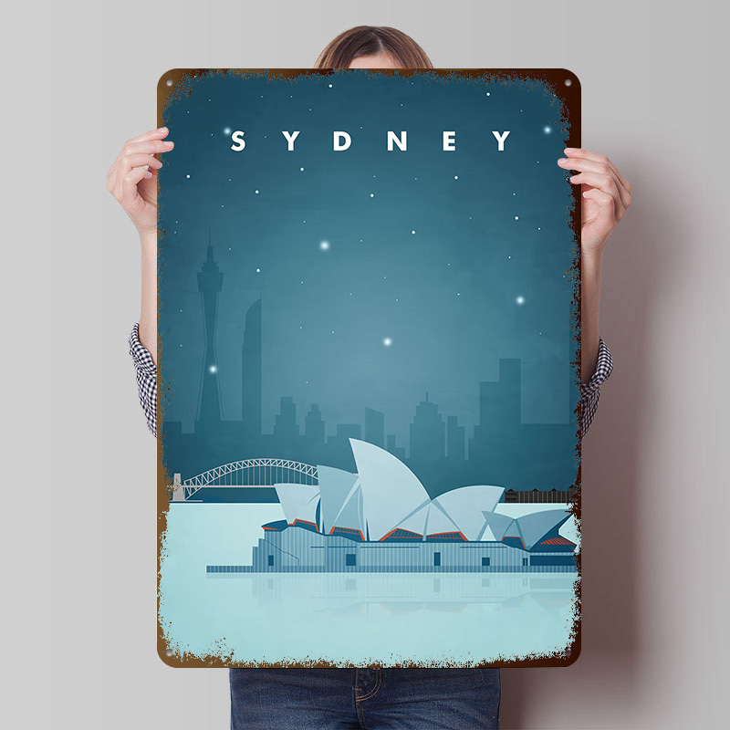 Home Bar Sydney - Sydney Seyahat Posteri Özelleştirilmiş Vintage Metal