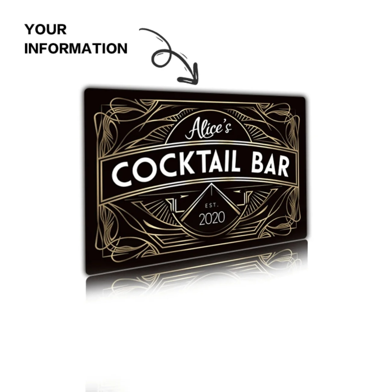 Kişiye Özel Art Deco Metal Duv - Home Bar Signs incelemesi ve fiyatı