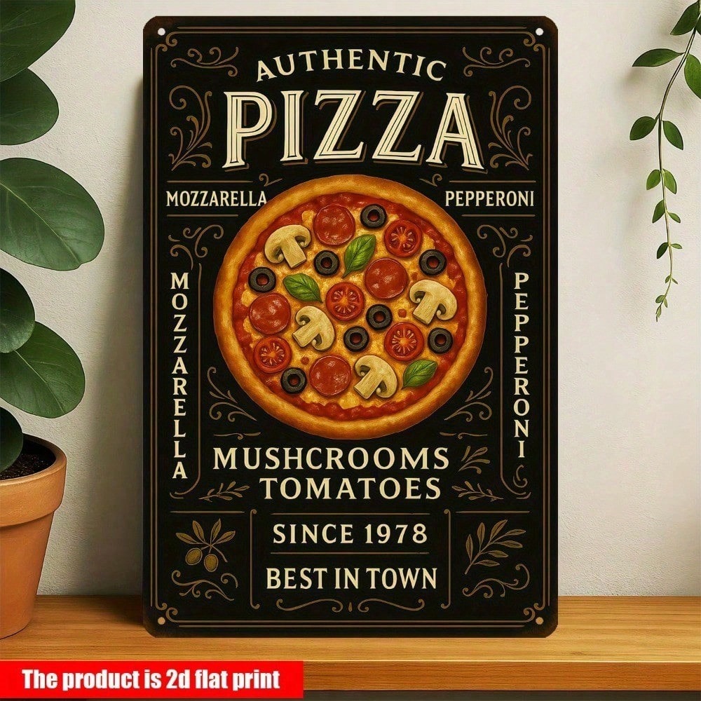 Vintage Pizzeria Metal Tabela  - Home Bar And Kitchen incelemesi ve fiyatı